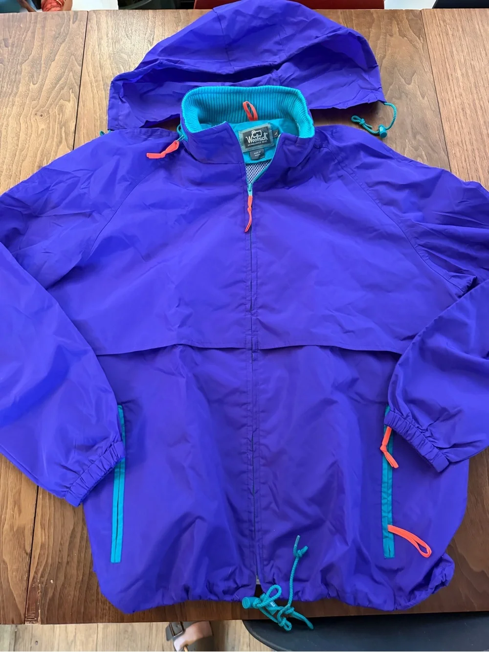 Woolrich Kids Purple Rain Jacket with Teal & Coral Accents
